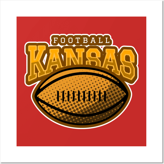 love Football Kansas City Football Wall Art by AA